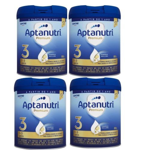 Kit C/ 4 Latas Leite em Pó Fórmula Infantil Aptanutri Premium 3 1 a 3 ...