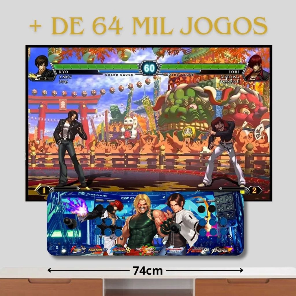 Fliperama Portátil New Slim 32GB, HDMI - Arcade BR