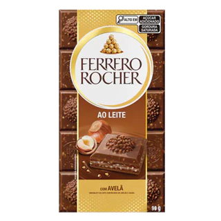 Barra Chocolate Ao Leite Ferrero Rocher Sabor Avelã 90g