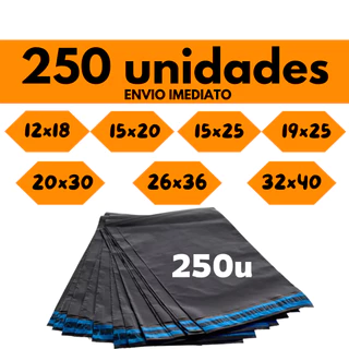 Kit c/ 250 Envelope Segurança Embalagem De Envio Tamanhos 12x18 15x20 15x25 19x25 20x30 26x36 32x40
