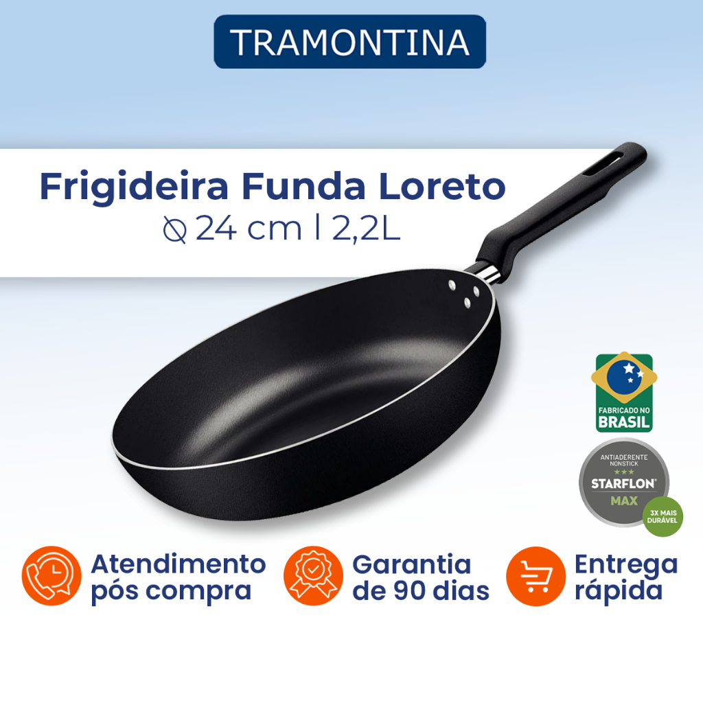 Frigideira Funda Tramontina Loreto Antiaderente Grafite 24cm