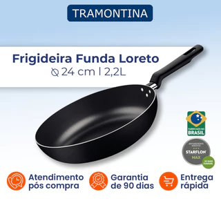 Frigideira Funda Tramontina Loreto Antiaderente Grafite 24cm