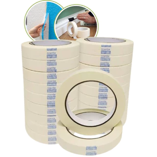 24 ROLOS DE FITA CREPE BRANCA 18MM USO GERAL PARA PINTURA PROFISSIONAL - 18X40