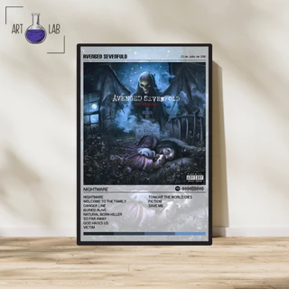 Quadro decorativo Avenged Sevenfold - Nightmare álbum moldura e vidro Spotify