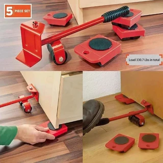 Kit 5 Peças Levantador Movedor Suporte Transportador Moveis Com Rodinhas