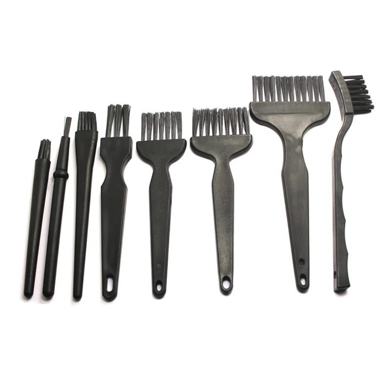 Pincel Antiestático Escova Limpeza Placas Kit 8 Unidades Limpeza e Manutenção de Dispositivos Eletrônicos