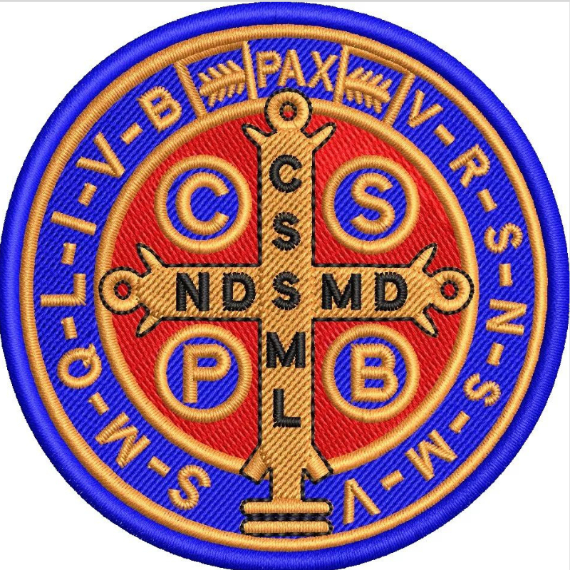 Patch Bordado Medalha De São Bento Moto Clube Militar Rel3 Religioso ...