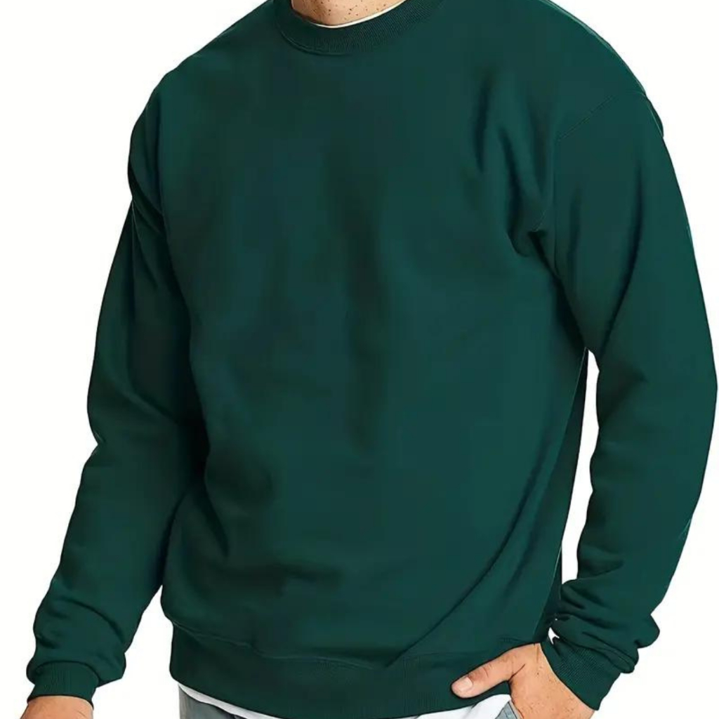 Moletom Gola Redonda Unissex Blusa de Frio Casaco Feminino Masculino Flanelado Liso Sem Estampa