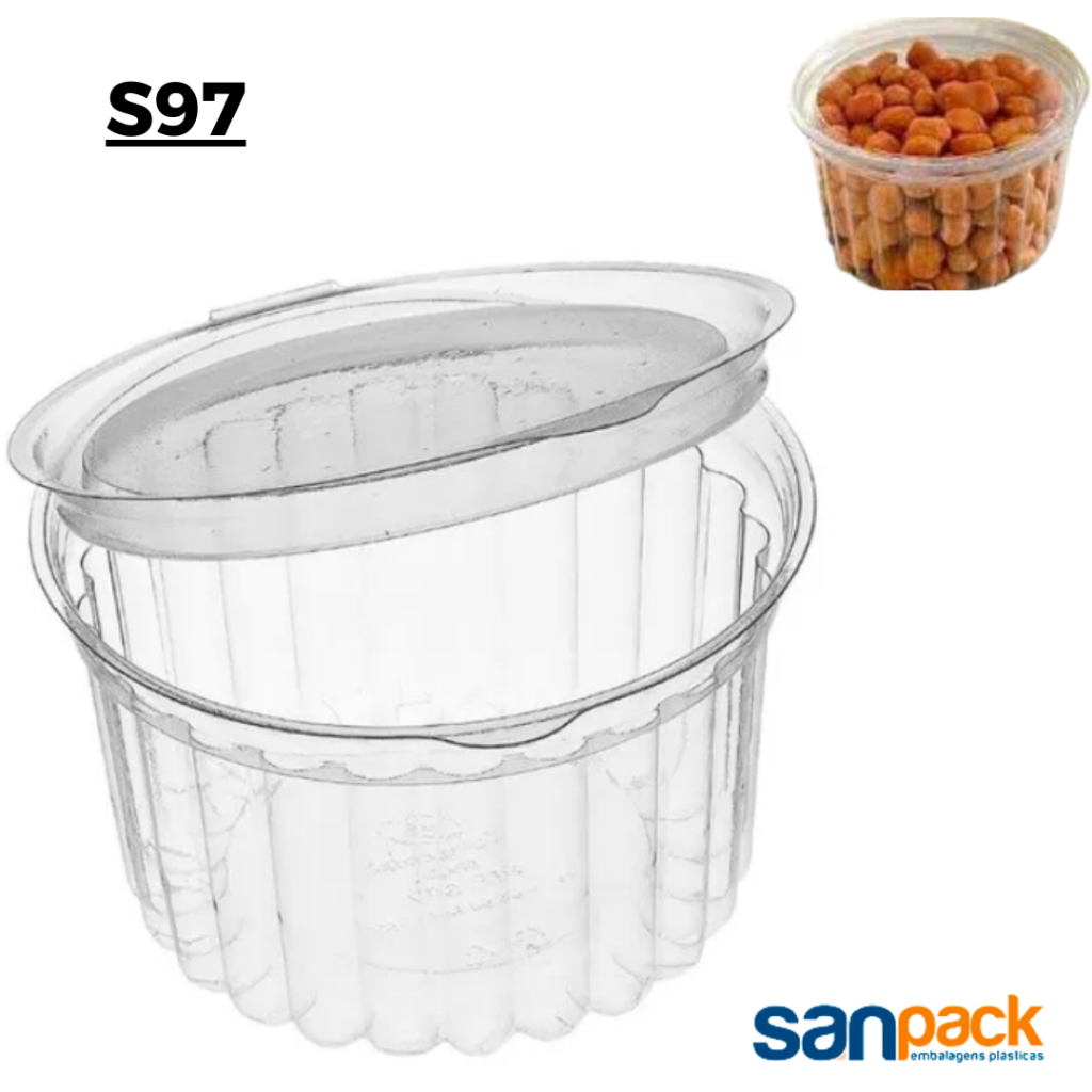 Embalagem redonda para doces e salgados 450g s97 Sanpack, cx c/ 200