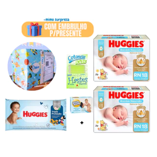 Kit Produtos De Higiene Fraldas Huggies Pomada Bebe Shampoo Recém Nascido em Oferta na Shopee