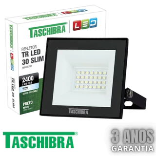 Refletor Led Holofote Smd 30W Taschibra Bivolt 6500K Branco Frio