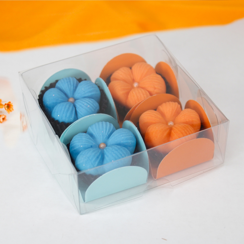 Caixas Acetato Transparente para 4 Doces, Brigadeiros ou 1 b