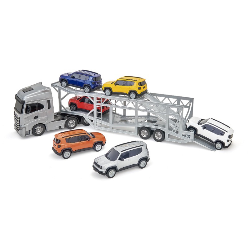 Brinquedo Caminhão Iveco S Way Cegonha Com 6 Jeep Renegade