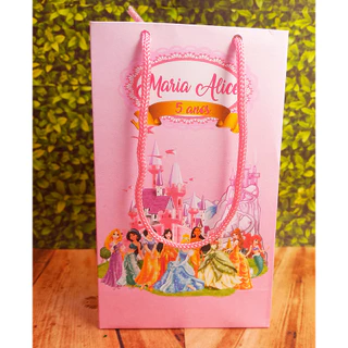 10 Sacolinhas Personalizadas Festa Princesas Personalizado Com Nome e Idade Personalizados Para Festa