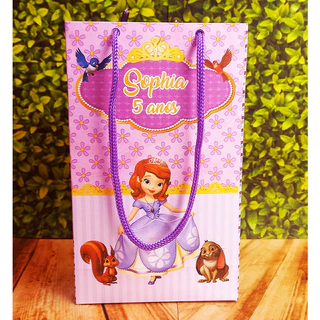 10 Sacolinhas Personalizadas Festa Princesa Sofia Personalizado Com Nome e Idade Personalizados Para Festa
