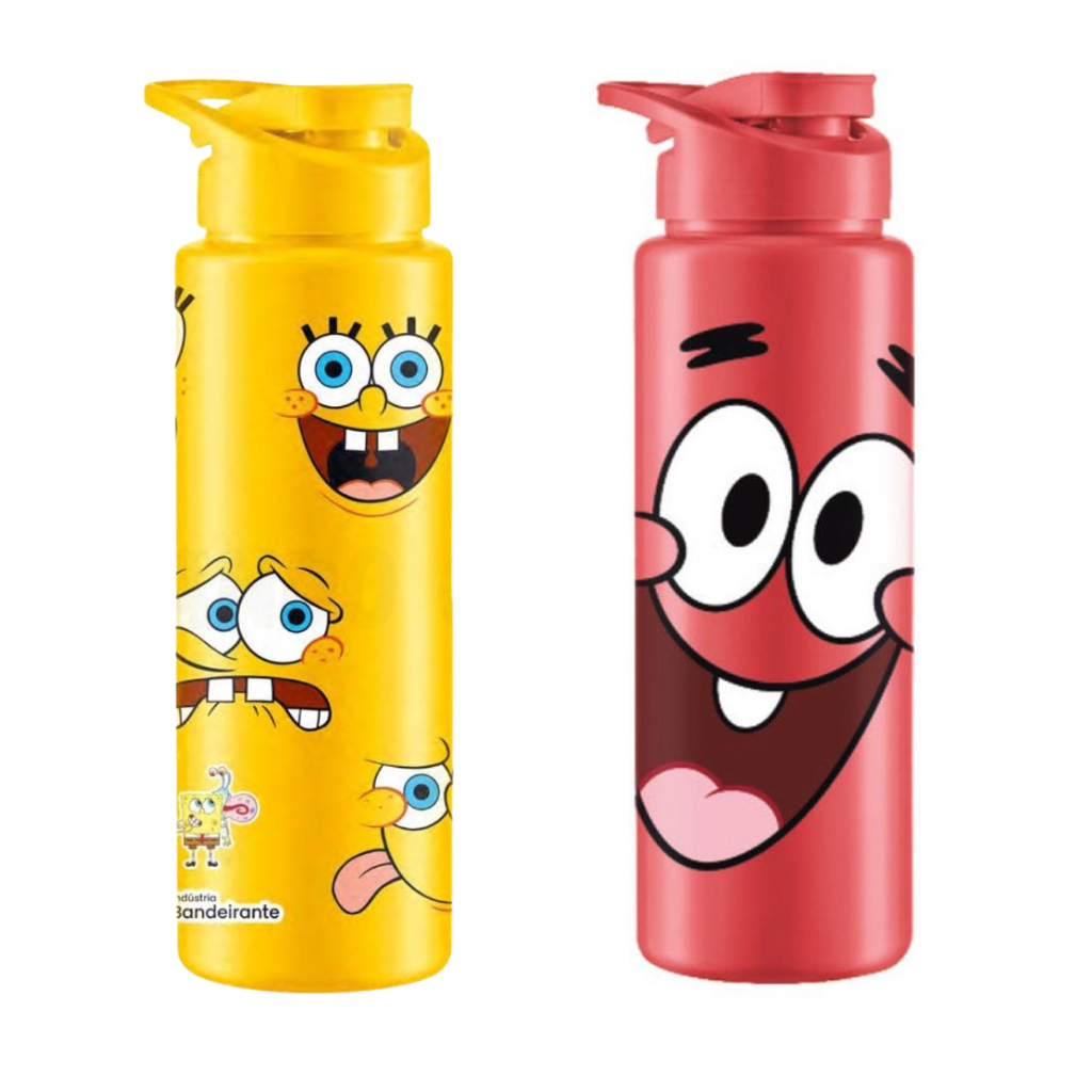 Garrafa Squeeze Esporte Bob Esponja Crianças Escolar 750 ml ...