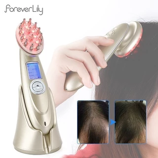 Foreverlily Pente crescimento cabelo 7 em 1 tecnologia RF MES Nano luz vermelha pára a perda cabelo
