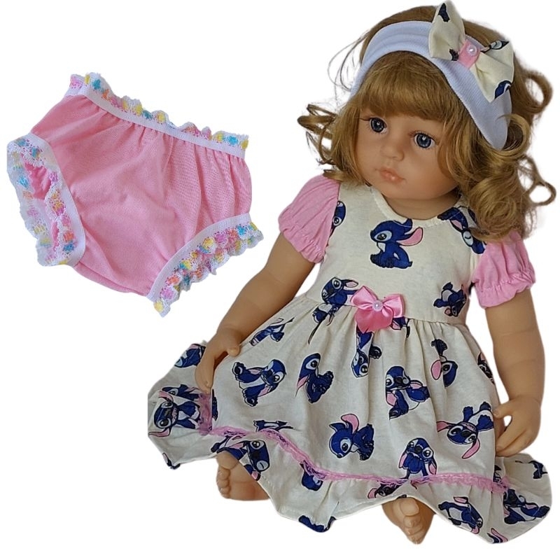 ROUPA PARA BONECA REBORN BEBÊ REALISTA VESTIDO C/CALCINHA (LEIA A ...