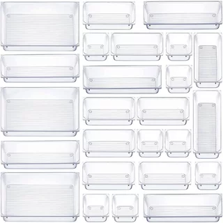 Kit 25 Organizador Multiuso Modular Gavetas Acrílico Cristal