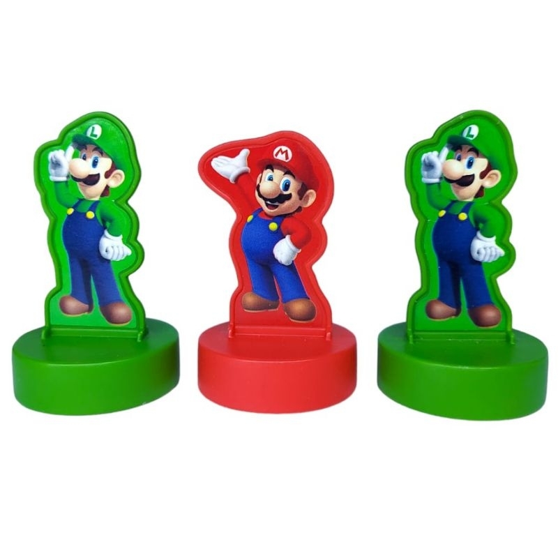 3 Bonecos totem Mario Luigi | McDonald's em Oferta na Shopee