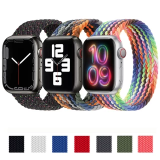 Pulseira Solo Loop de Trançado Nylon para Apple Watch Ultra 9 8 7 6 5 4 3 2 1 SE banda 49mm 45mm 44mm 42mm 41mm 40mm 38mm para IWO 8 9 10 11 12 13 14 15 ULTRA MAX PRO PLUS 47mm