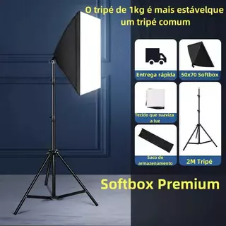 E27 Kit softbox de fotografia profissional 50x70, luz de fotografia profissional com tripé