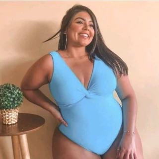 Body Maiô Plus Size Extra Grande em 3D Zig zag Moda Feminina até o 58