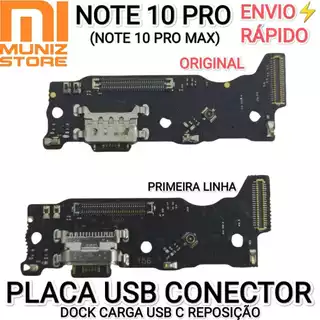 Placa Redmi Note 10 Pro/Note 10 Pro Max Conector De Carga USB Tipo C Primeira Linha/Original Turbo Carrega Rápido Xiaomi