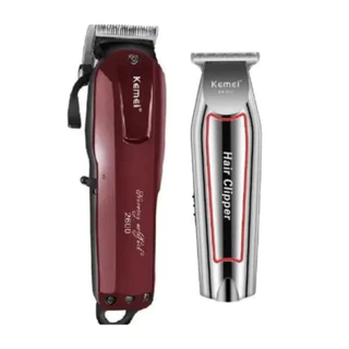 Kit Barbeiro Maquina Cortar Cabelo Barba / Kit barbearia profissional kemei 2600 + kemei 032
