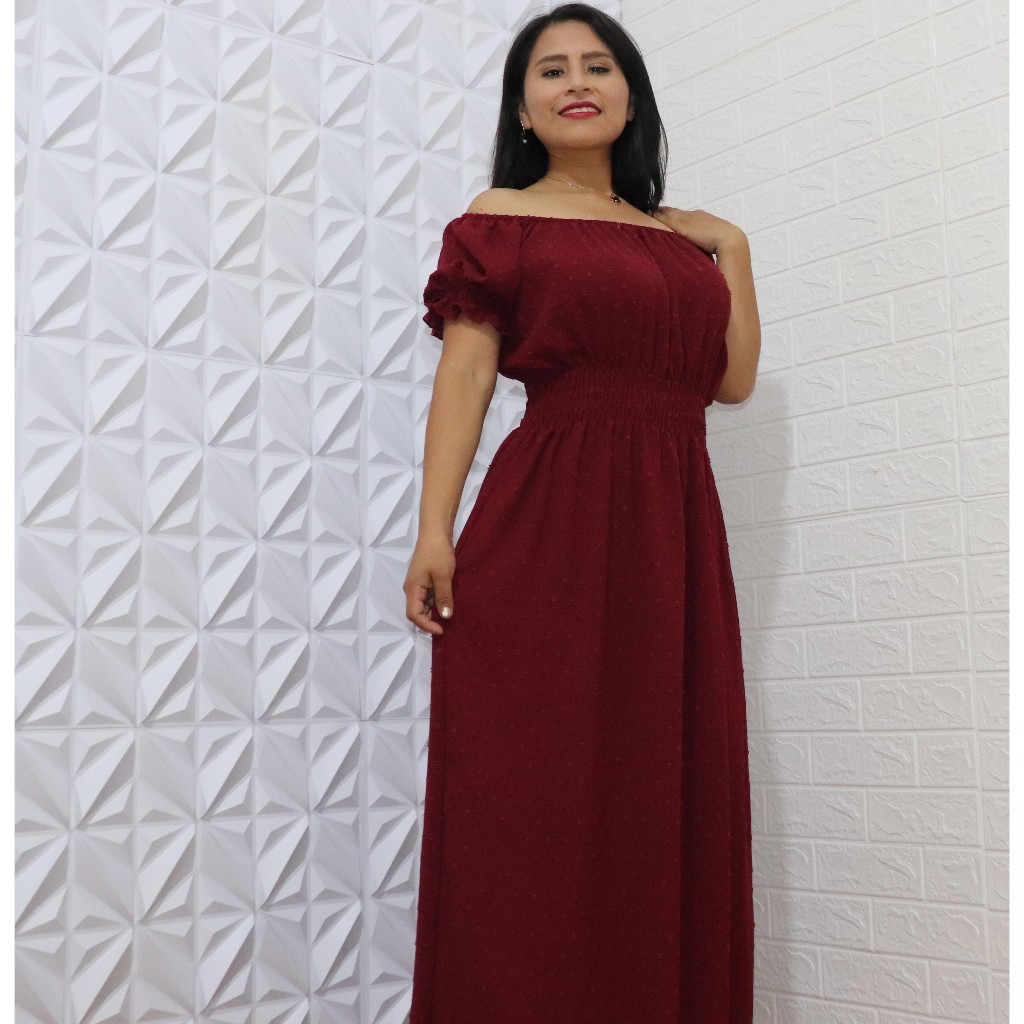 Vestido Longo Evangelico Feminino Duna Pipoca Vestidos Longos Festa ...