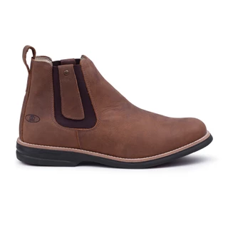 Bota Chelsea Masculina Couro Premium Marrom Anatomic De Gel Bell Boots