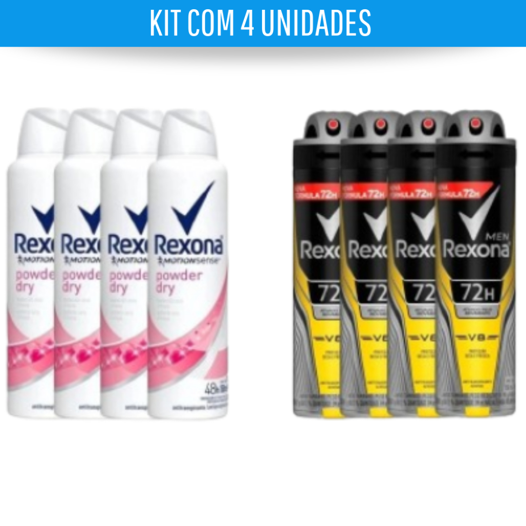 Kit Desodorante Antitranspirante Rexona Aerosol 150ml- Escolha sua ...