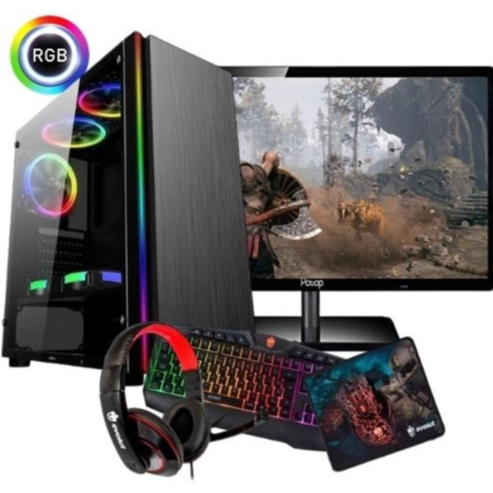 computador completo barato ssd128gb+hd500gb 8gb + kit gamer roda photoshop et2 mine csgo lol roblox