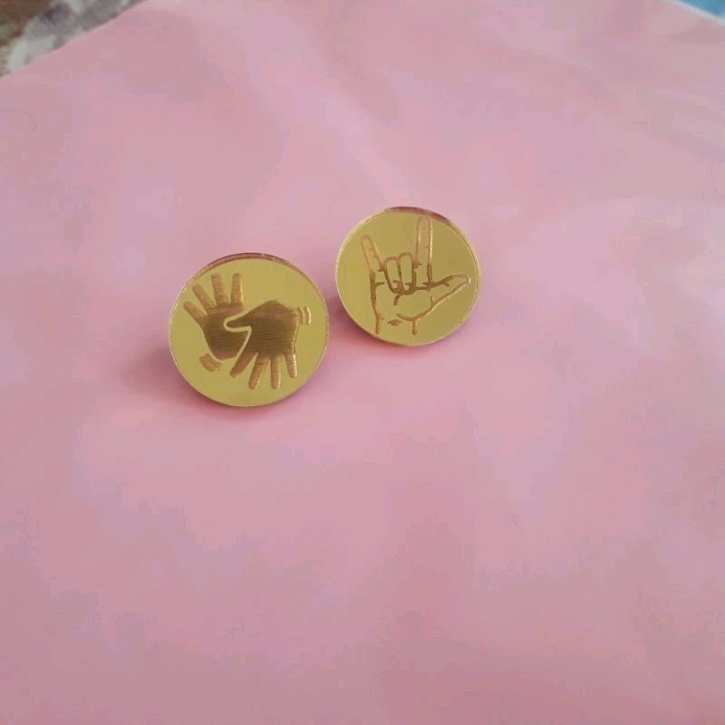 Pin "LIBRAS" & "AMOR" lembrancinha pin broche 2cm×2cm