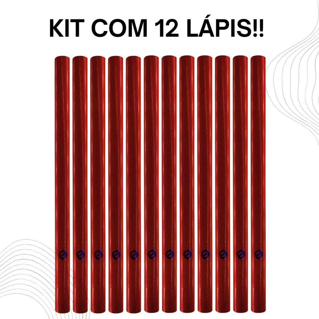 Kit 12 Lápis c/ Grafite Reforçado para Carpinteiro Marceneiro 10 UNIDADES / 1 UNIDADE - RB