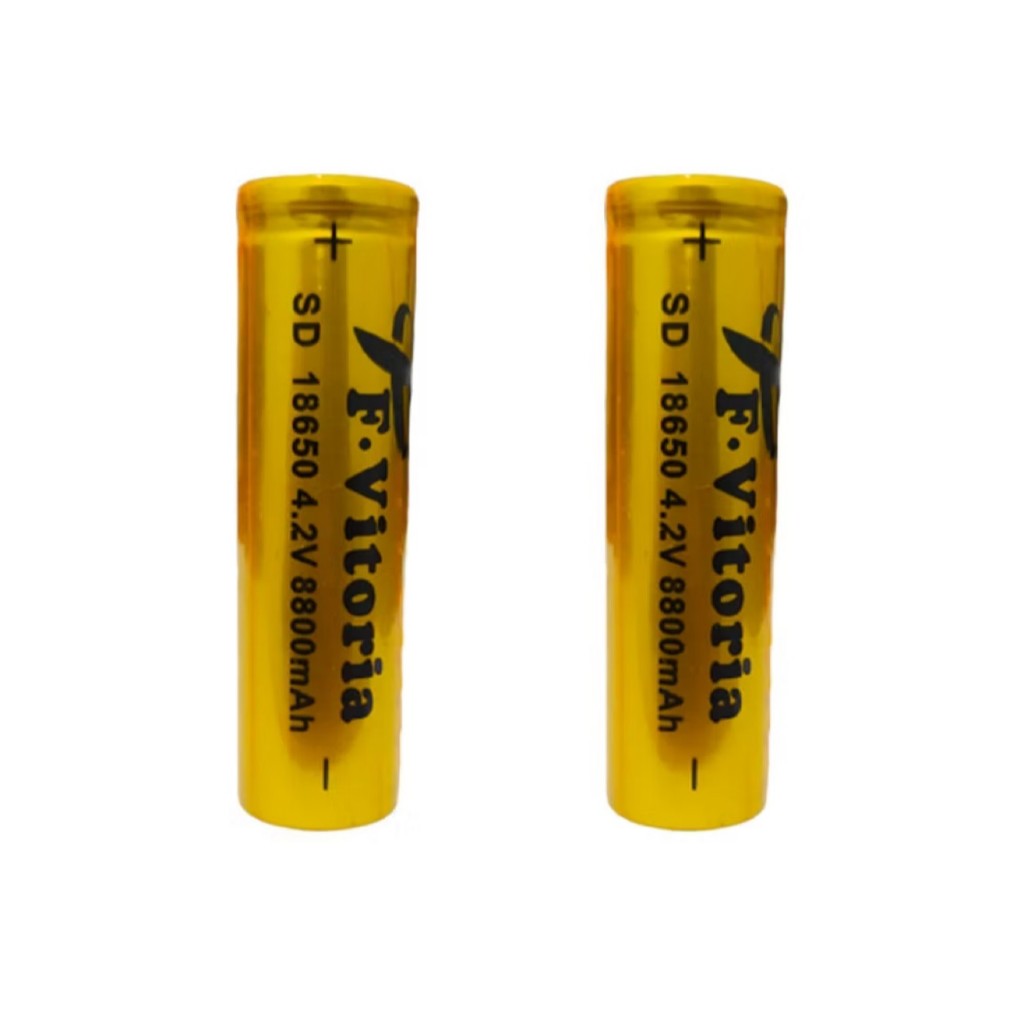 2 Baterias Recarregáveis 18650 4.2v 8800mah Para Lanterna LED .