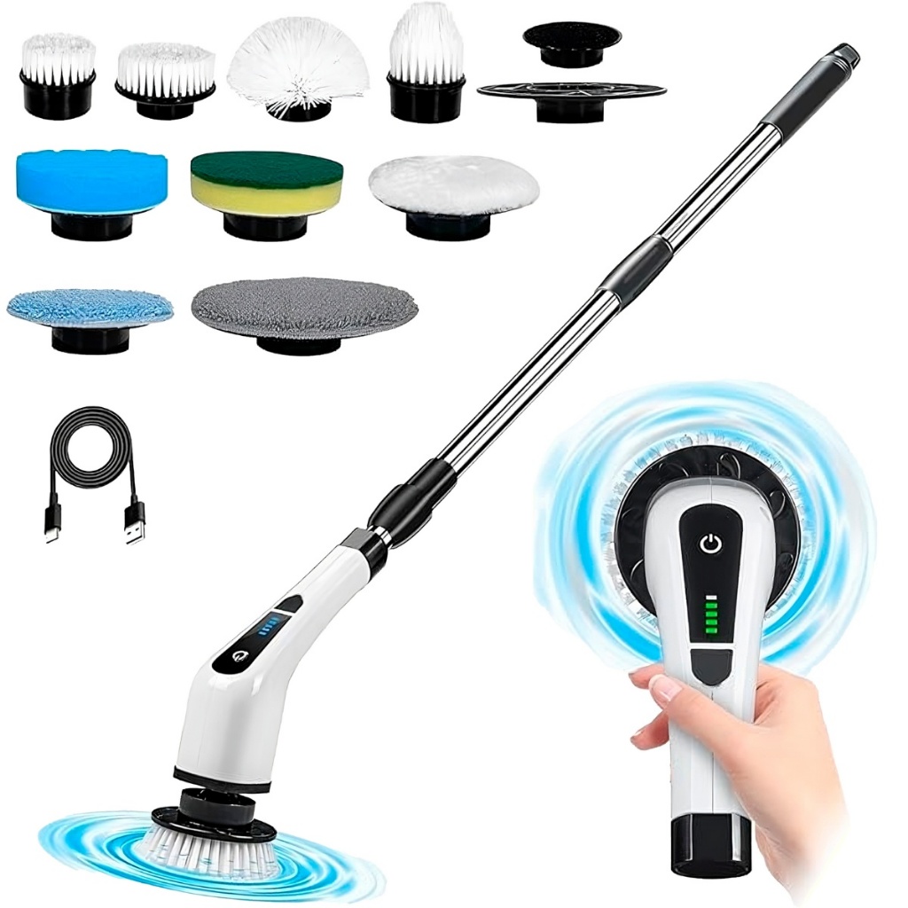 Esfregão Elétrico 9 Em 1 Mop Sem fio Escova De Limpeza Pesada Janela ...