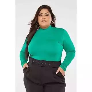 Blusa Feminina Plus Size Cacharrel Gola Alta Verde Tamanho GG