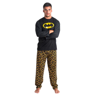 Pijama Desenho Batman Calça Blusa Estampada Super Herói Confortável Conjunto Dormir Frio Linha Noite Masculina 326 em Oferta na Shopee