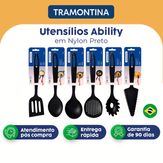 Utensílios Tramontina Ability Nylon Espátula Concha Colher Pegador Escumadeira Para Cozinha Com NF