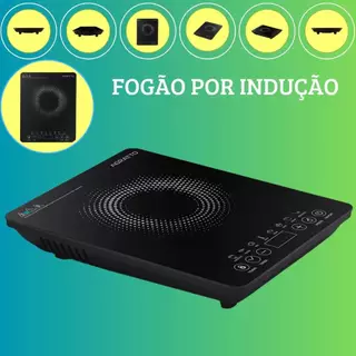 cooktop elétrico portátil de indução 1 boca agratto 1200w preto P/ cozinha utilidades e decoração