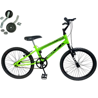 Bicicleta Infantil 5 A 8 Anos Aro 20 Masculina + Rodinha Lateral - Wolf Bikes