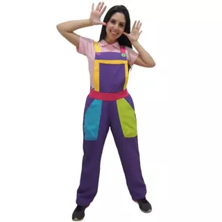 Macacão para festas infantis recreação cor roxo