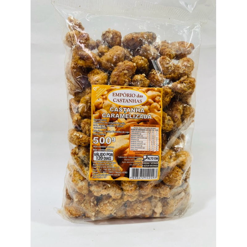 Castanha De Caju Caramelizada Doce 500g - Safra Nova