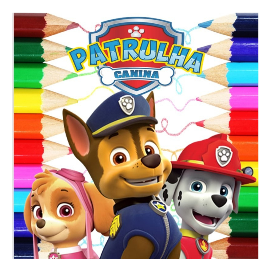 Kit 120 Desenhos Para Colorir E Pintar Patrulha Canina Paw Patrol ...