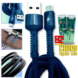 02 Cabo Micro-usb Turbo 4.8a 2 Metros V8 Carregar Celular V8