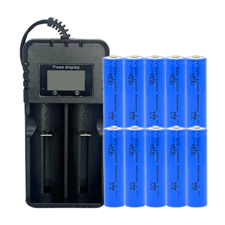 Kit Carregador 10+Bateria 18650 9800mah 4,2v Recarregável Bivolt Turbo Rapido