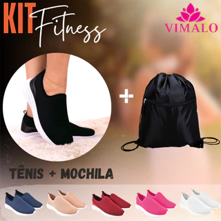 Kit Fitness Vimalo - Tênis jogging calce Fácil e Mochila esportiva. VL05 + MOCHILA em Oferta na Shopee