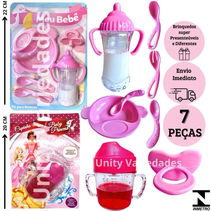 Kit Brinquedos Infantil Menina Coisas Para Bebe Reborn Realista Boneca ...