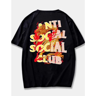Camiseta algodão anti social dragão fire novidade